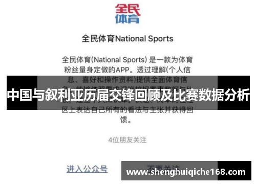 中国与叙利亚历届交锋回顾及比赛数据分析
